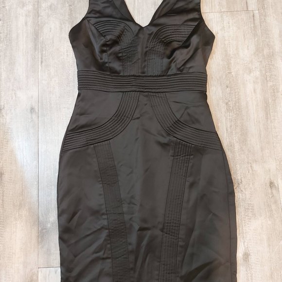 Suzy Shier Bustier Black Satin Dress Size XS - Picture 1 of 7